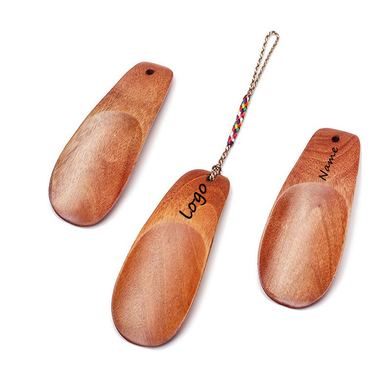 Engrave logo-Wood shoe horn shoeshorn kid's shoe horns wholesale