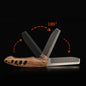 Engrave logo-Wooden+metal handle comb folding comb pocket comb barber comb