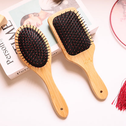 Personalized-Bamboo handle airbag brush hair massage brush beard brush barber comb wholesale