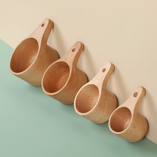 Personalized-Beech wood cup measuring cup coffee cup wholesale