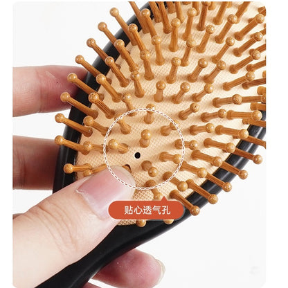 Personalized-Wood handle airbag brush hair massage brush beard brush barber comb wholesale