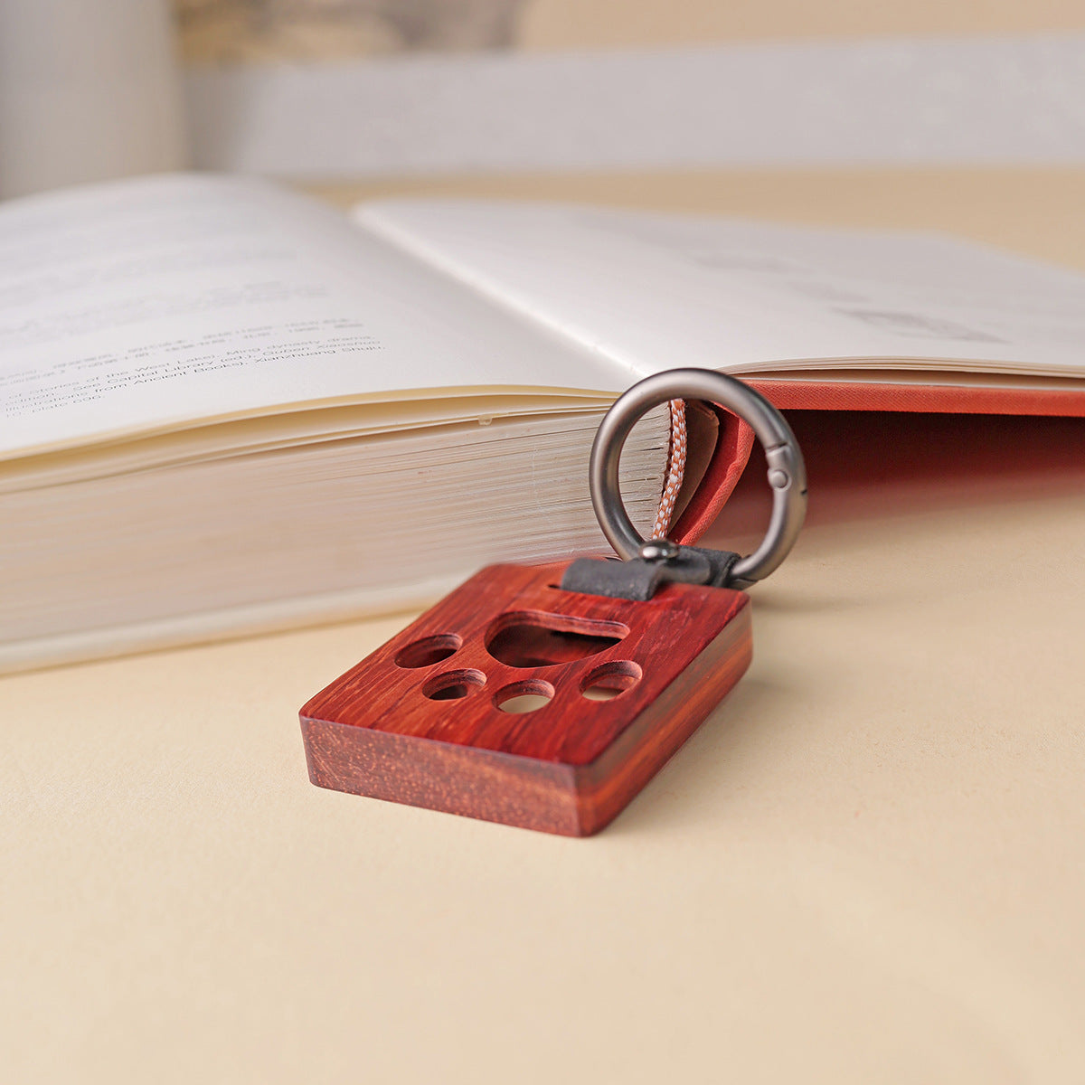 Personalized-Wooden key chain access card holder card holder cat keychain