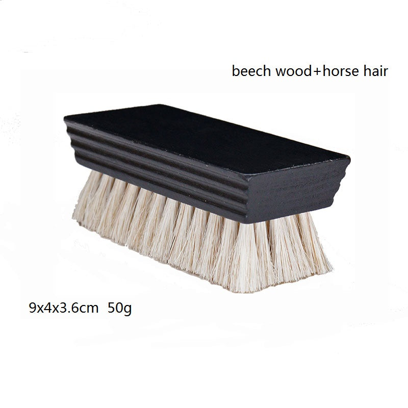 Personalized-Natural beech wood handle shoes brush coat brush horse hair brush soft clean brush wholesale