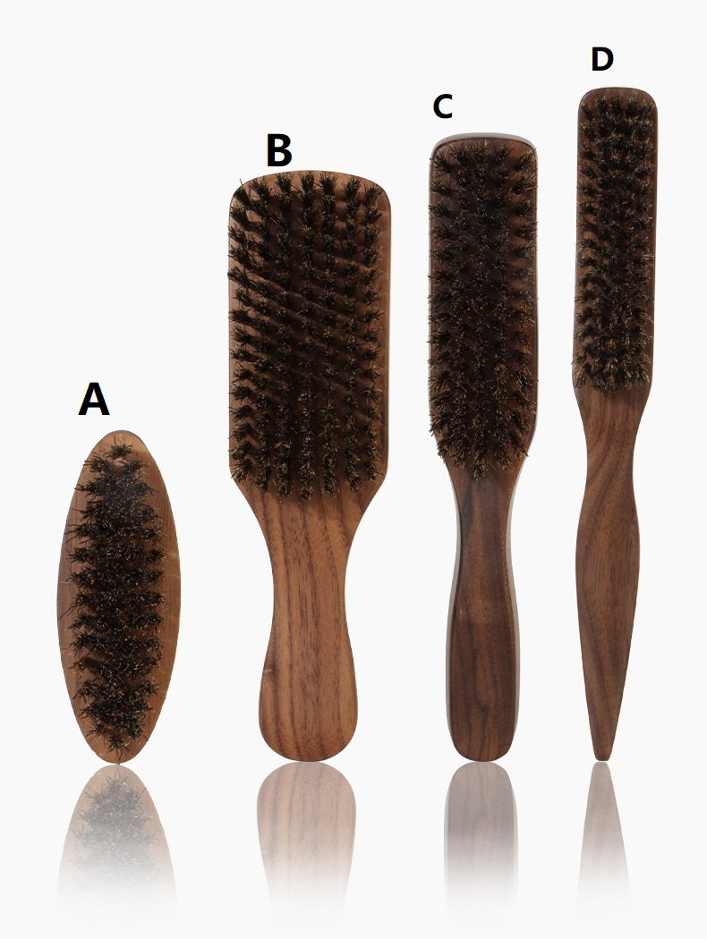 Brosse à barbe personnalisée Volnut, brosse en poils de sanglier, brosse de barbier pour homme, vente en gros