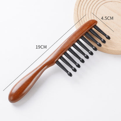 Personalized-Sandalwood brush hair comb massage brush beard brush barber comb wholesale