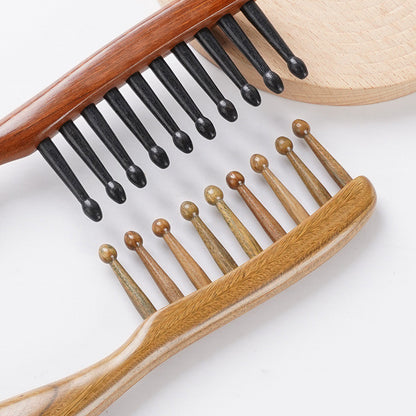 Personalized-Sandalwood brush hair comb massage brush beard brush barber comb wholesale