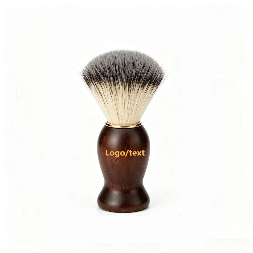 Personalized Customize logo-Natural Wood handle Nylon shaving brushes Beard care wholesale