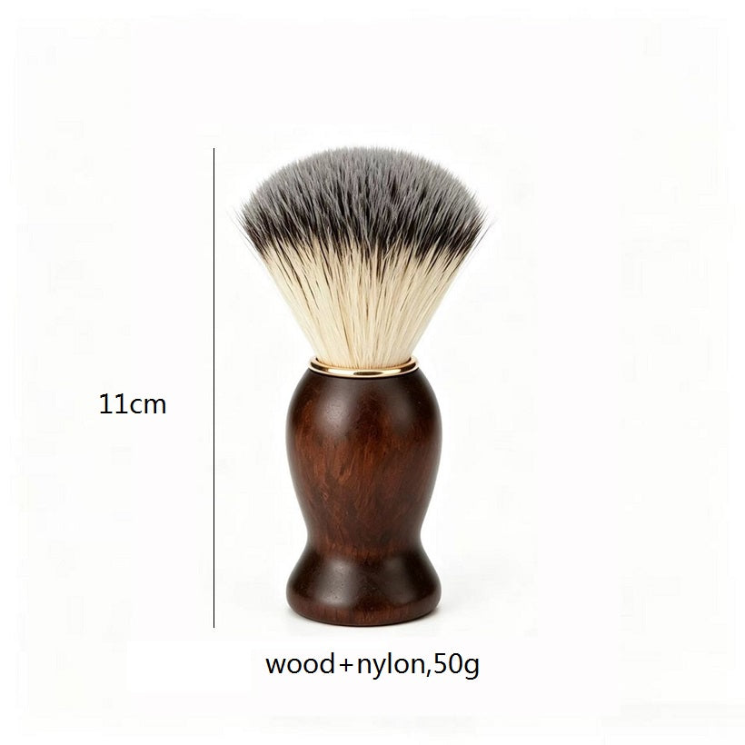 Personalized Customize logo-Natural Wood handle Nylon shaving brushes Beard care wholesale