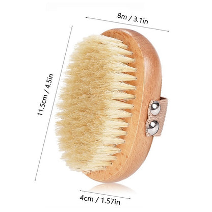 Engrave logo-Horse hair brush handle brush body brush dry brush bath brush massage SPA