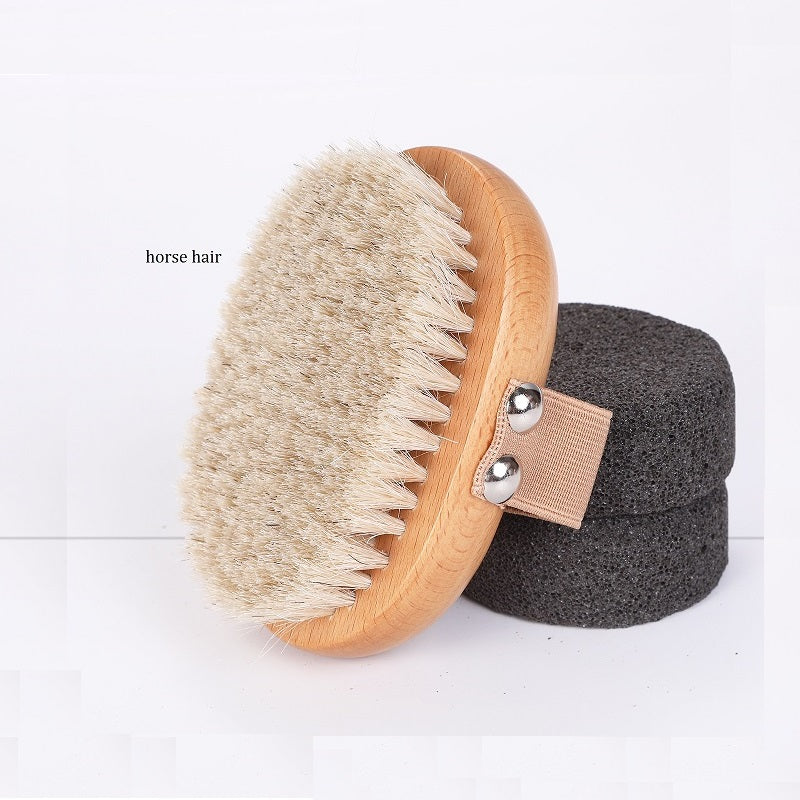 Engrave logo-Horse hair brush handle brush body brush dry brush bath brush massage SPA