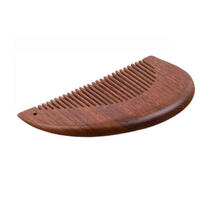 Peigne en bois rouge personnalisable avec logo - Peigne à barbe rouge - Peigne de poche - Peigne à dents doubles - Brosse à cheveux et à barbe