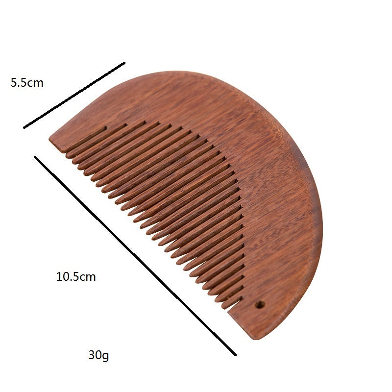 Peigne en bois rouge personnalisable avec logo - Peigne à barbe rouge - Peigne de poche - Peigne à dents doubles - Brosse à cheveux et à barbe