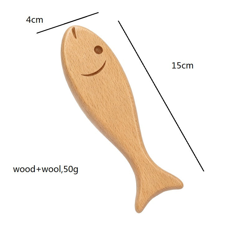 Customize Logo-beech wood baby hair care brush woolen brush wooden comb body brush set