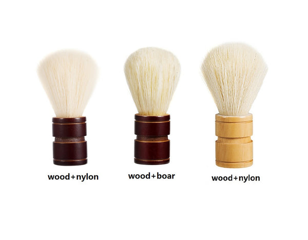 Customize logo-Handmade Natural Wood handle Nylon head shaving brushes Beard Grooming Tool
