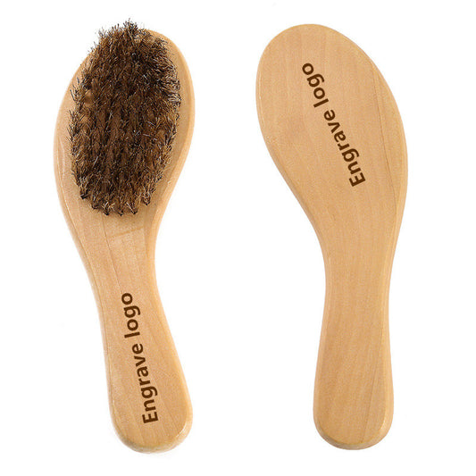 Engrave logo-Long handle brush beard brush clean brush boar bristle brush