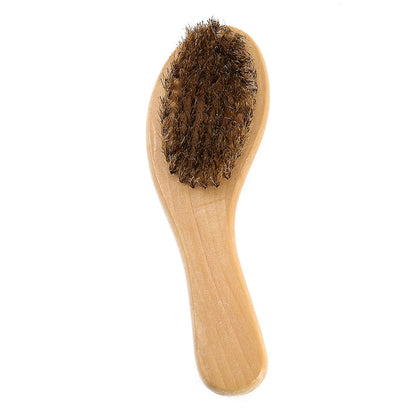Engrave logo-Long handle brush beard brush clean brush boar bristle brush