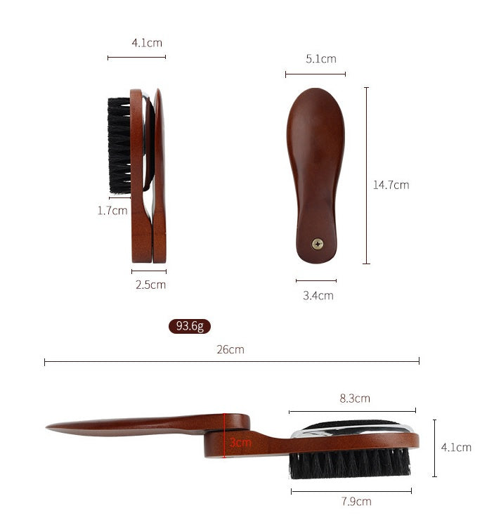 Engrave logo-Wood shoe horn folding shoeshorn shoes brush coat brush cloth brush boar bristle brush