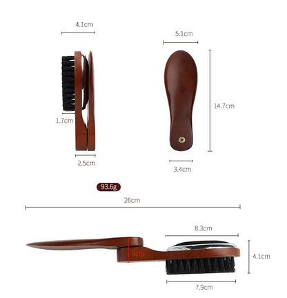 Engrave logo-Wood shoe horn folding shoeshorn shoes brush coat brush cloth brush boar bristle brush