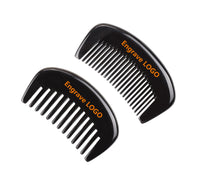 Customize Logo Combs-Handmade black ox horn comb wide/fine tooth pocket comb beard comb hair comb