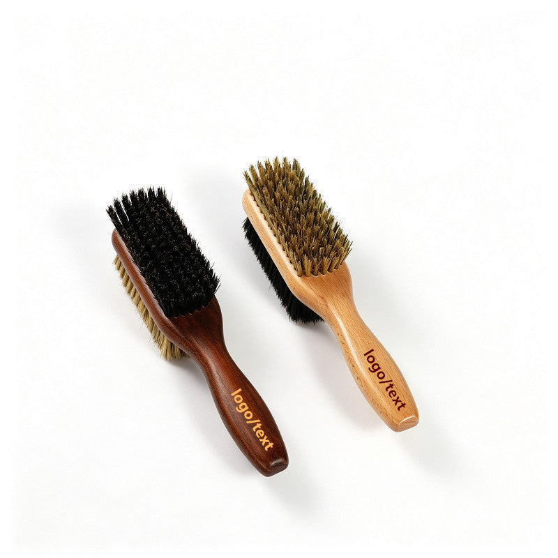 Personalized Boar Bristle Brush: Beech Wood, Beard & Pet Grooming two sides bristle barber tool beauty makeup