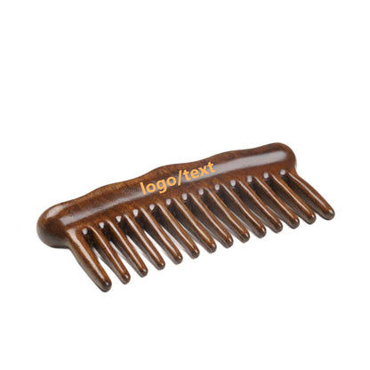 Engrave logo-Sandalwwood comb shape massage stick SPA guasha tool hair brush body brush wholesale