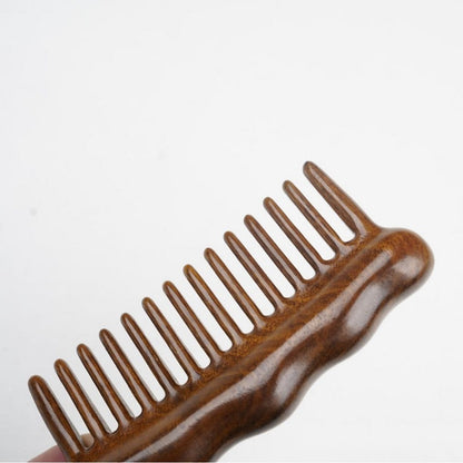 Engrave logo-Sandalwwood comb shape massage stick SPA guasha tool hair brush body brush wholesale