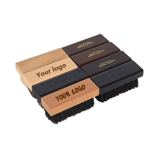 Personalized-Wooden handle horse hair massage comb coat shoes brush clean brush wholesale