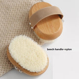 Engrave logo-Organic body brush beech wood handle nylon bath brush dry brush clean brush-soft