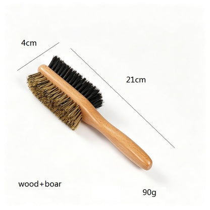 Personalized Boar Bristle Brush: Beech Wood, Beard & Pet Grooming two sides bristle barber tool beauty makeup