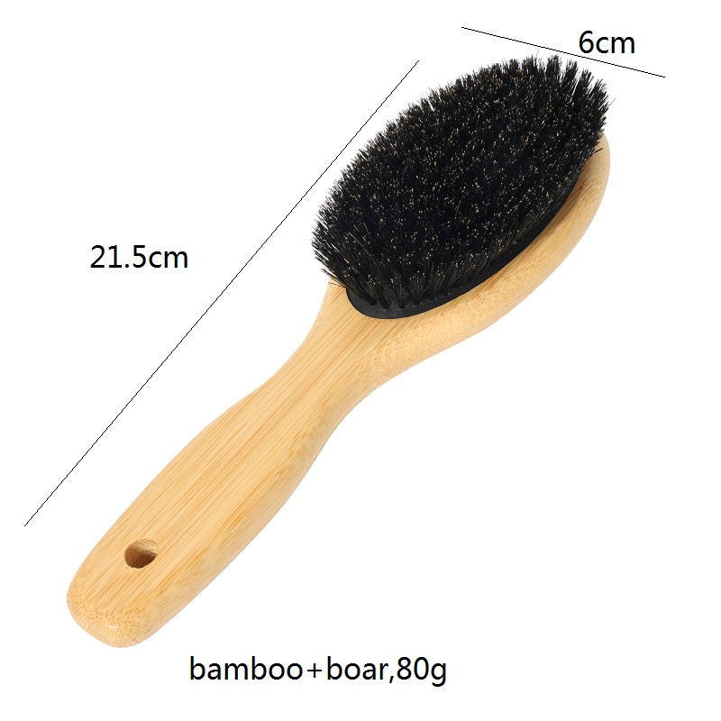 Engrave logo-bamboo handle brush boar bristle hair care beard brush barber tool beauty grooming wholesale