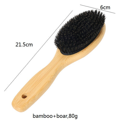 Engrave logo-bamboo handle brush boar bristle hair care beard brush barber tool beauty grooming wholesale