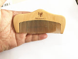 Engrave logo-Peach wood comb barber comb beard shape pocket size comb