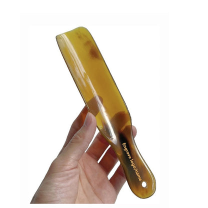 Personalized engrave logo-Natural Ox horn shoehorn long handle shoe horn gift