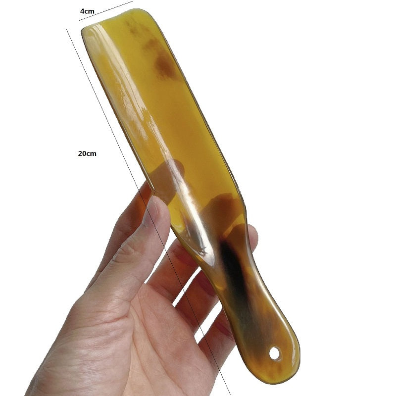 Personalized engrave logo-Natural Ox horn shoehorn long handle shoe horn gift