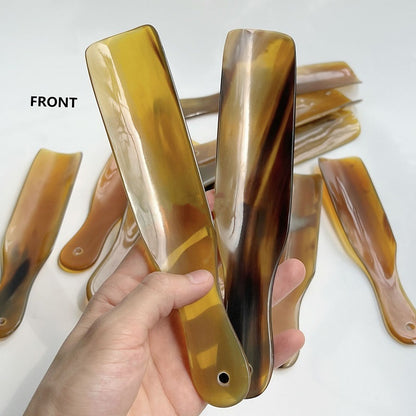 Personalized engrave logo-Natural Ox horn shoehorn long handle shoe horn gift