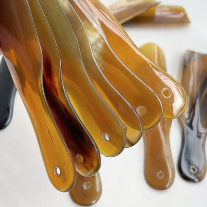 Personalized engrave logo-Natural Ox horn shoehorn long handle shoe horn gift