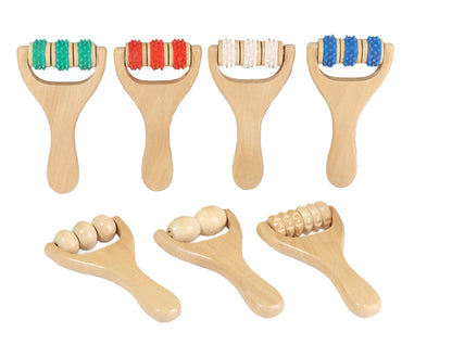 Engrave logo-Natural wood roller massager SPA tool slingshot ball massager Guasha tool body massager