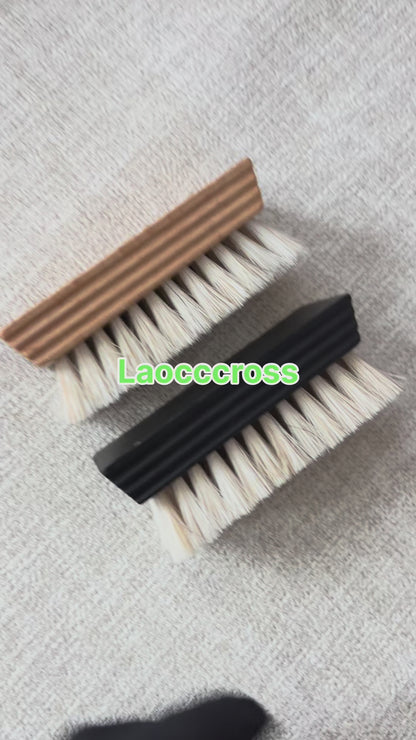 Personalized-Natural beech wood handle shoes brush coat brush horse hair brush soft clean brush wholesale