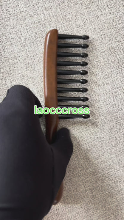 Personalized-Sandalwood brush hair comb massage brush beard brush barber comb wholesale