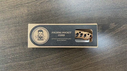 Engrave logo-Wooden+metal handle comb folding comb pocket comb barber comb