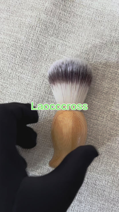 Personalized Customize logo-Natural bamboo handle Nylon shaving brushes Badger hair Beard care wholesale