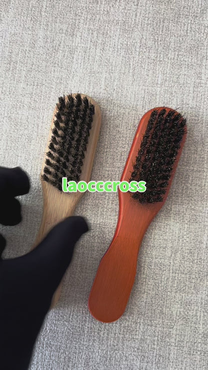 Personalized Boar Bristle Brush: bamboo Wood, Beard & Pet Grooming two sides bristle barber tool beauty makeup wholesale