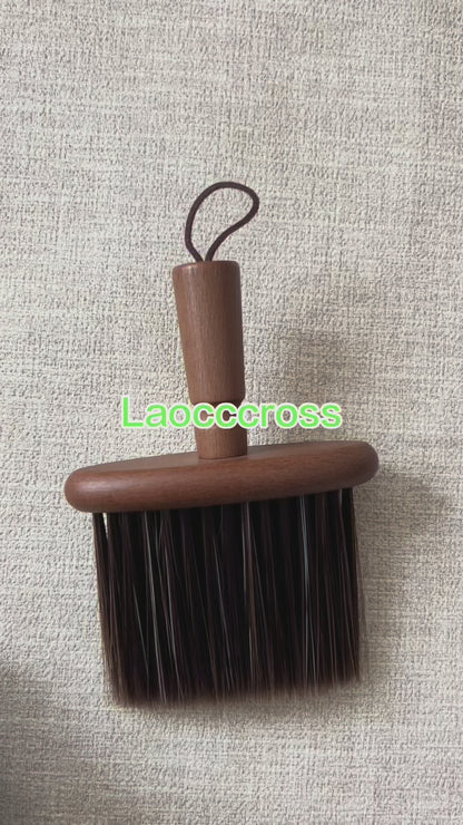 Personalized Engrave Logo-High quality vintage color wood handle barber brush hair brush coffee clean brush clean brush wholesale