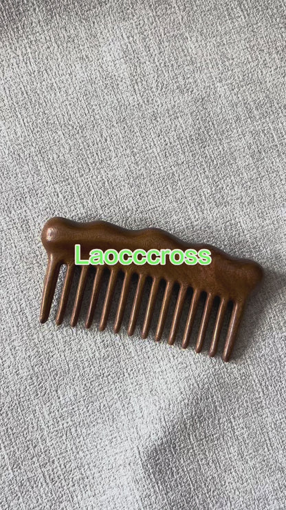 Engrave logo-Sandalwwood comb shape massage stick SPA guasha tool hair brush body brush wholesale