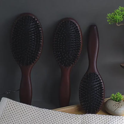 Brosse à cheveux personnalisée avec manche en bambou, brosse à airbag, brosse de massage, brosse à barbe, peigne de barbier en gros
