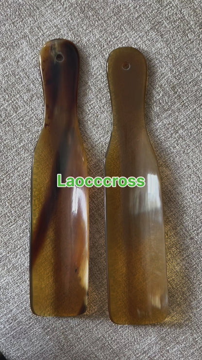 Personalized engrave logo-Natural Ox horn shoehorn long handle shoe horn gift