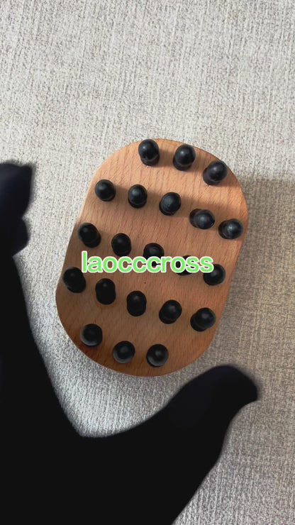 Engrave logo-Sandalwwood comb octopus shape massage stick SPA guasha tool hair brush body brush wholesale
