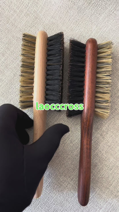 Personalized Boar Bristle Brush: Beech Wood, Beard & Pet Grooming two sides bristle barber tool beauty makeup