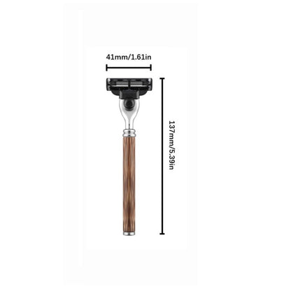 Engrave logo-Vintage color bamboo handle 3edges razor beard shaving Safety Razors Men's Razors Shaving & Hair Removal Men's Shavers（副本）