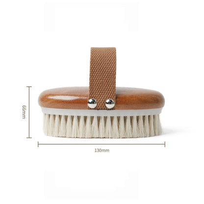 Engrave logo-High quality Horse hair brush wood handle brush body brush dry brush bath brush massage SPA（副本）